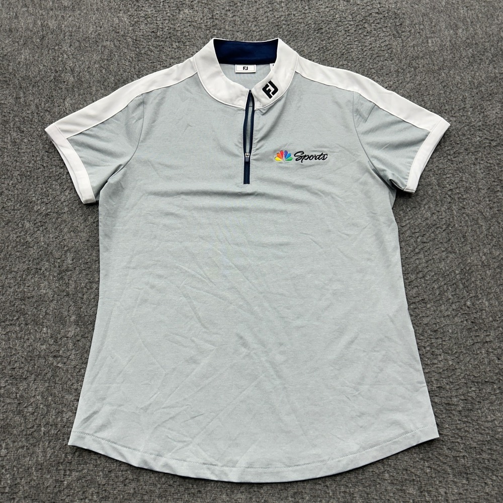 FootJoy NBC Sports Golf Polo Shirt Womens M Gray Performance 1/4 Zip